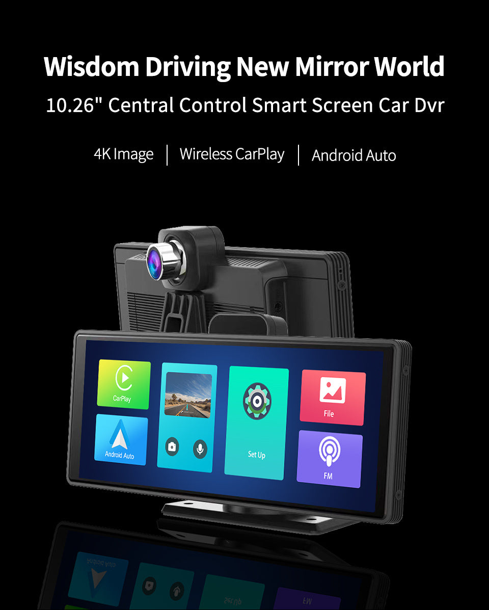 Media Mobile Phone Projection Smart Screen Front And Back Dual Recording 1080P Streaming Media Mobile Phone Projection Carplay Recorder