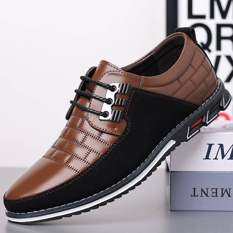 Leather Shoes Lightweight Casual Regular Men's Lace Up Leather Shoes