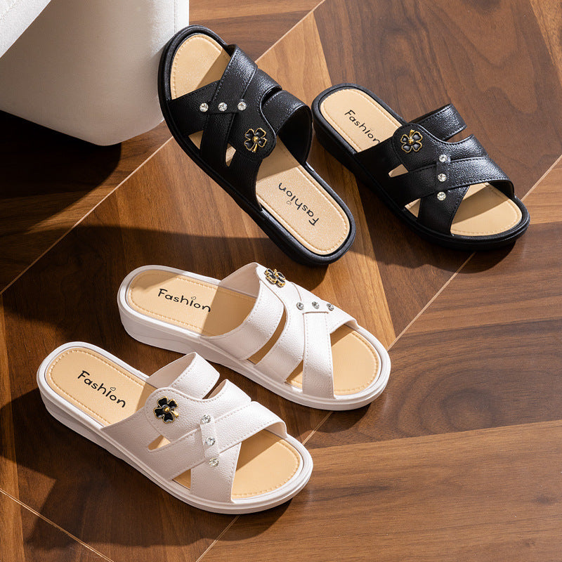 Thick-soled Slippers Outdoor Wear Summer Wedge Fashion Non-slip Home Thick-soled Slippers