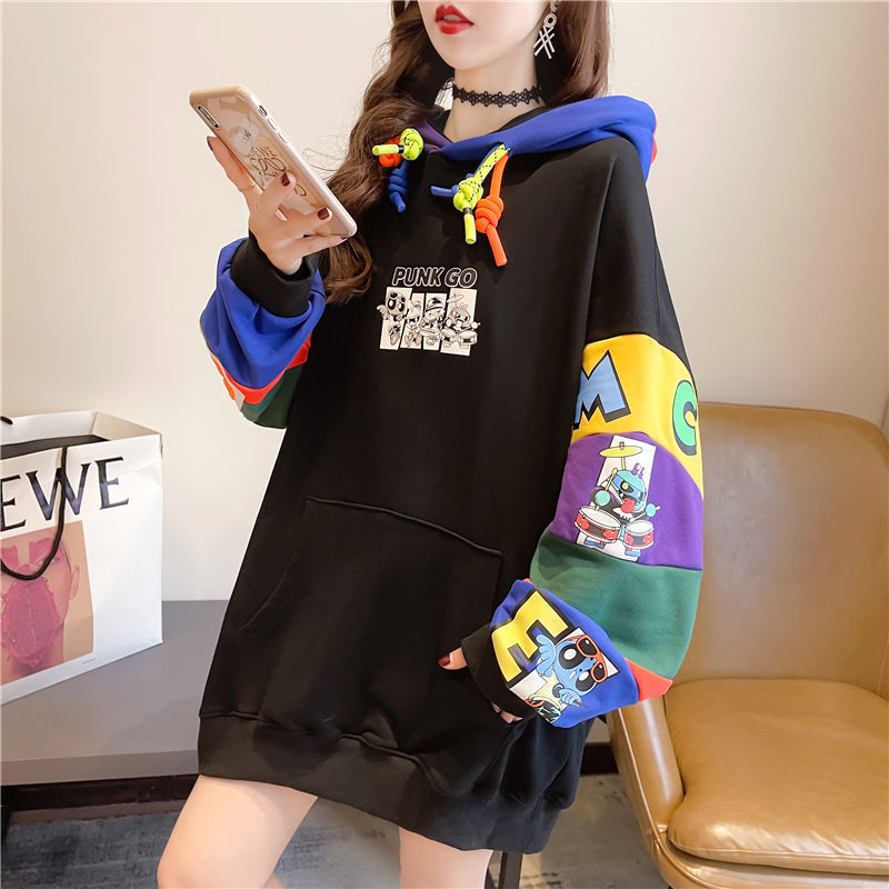 Thin Western Style Loose Design Stitching Sweater