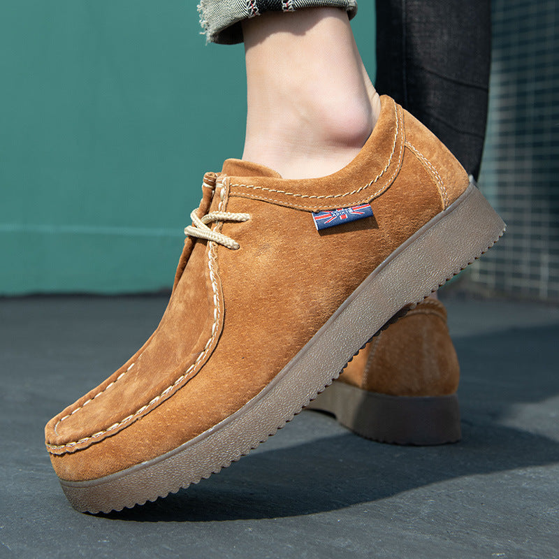 Leather Sneakers Men New Casual Korean Style Trendy All-matching British Style Leather Sneakers Men