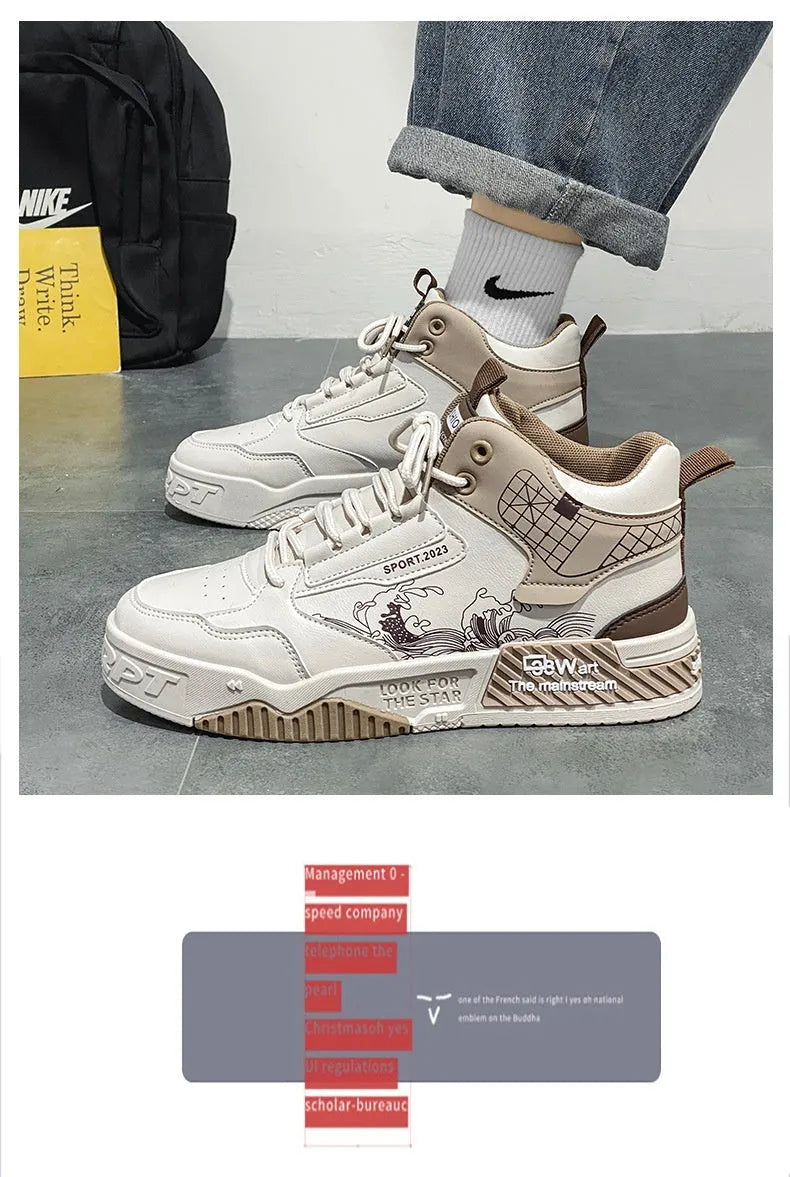 Men's Sneaker Shoes Increased Easy Wear Borad Shoe Summer Casual Sports High-top Trendy Shoes