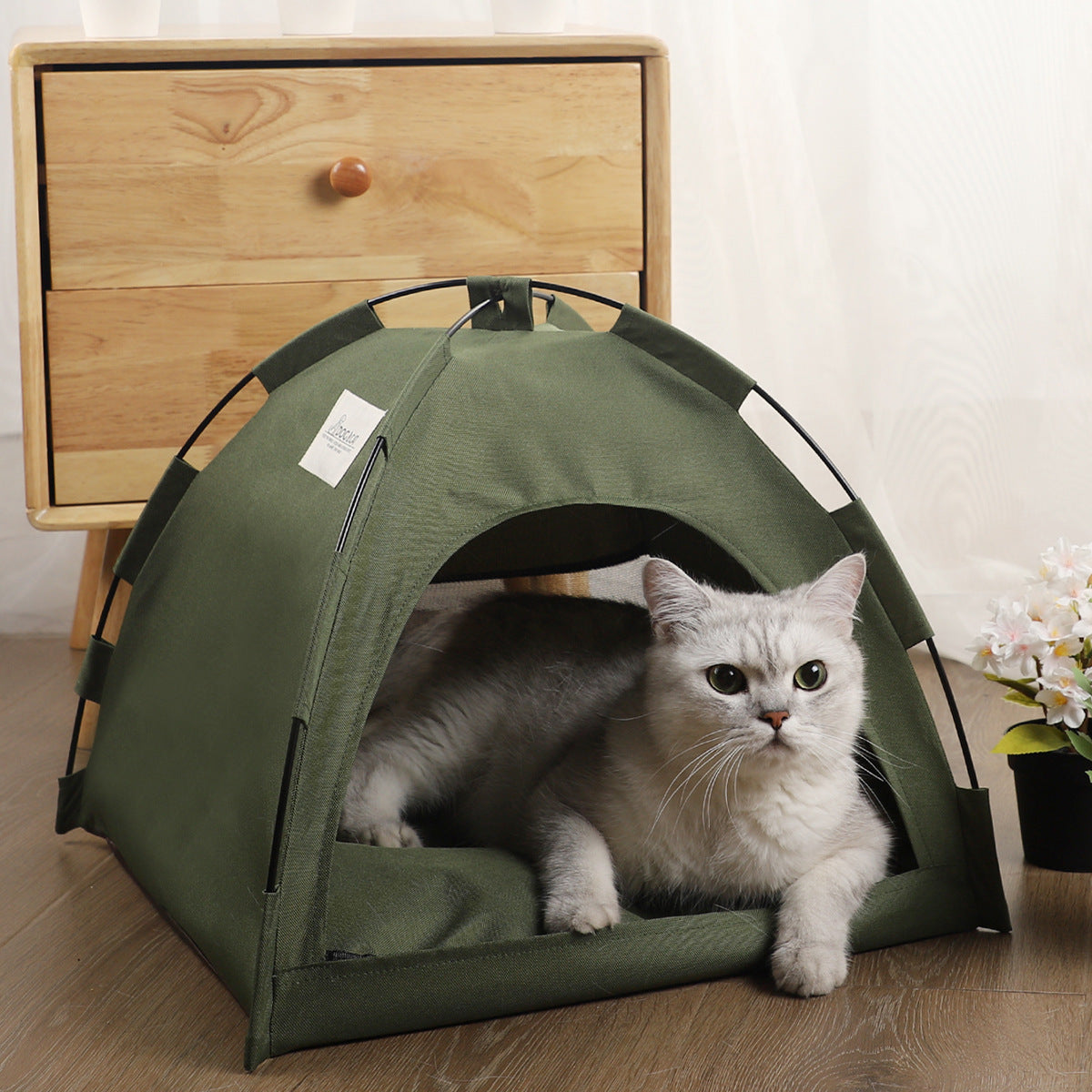 Cat Tent Cooling Mat Dog House Pet Sofa Camping Dog Bed With Cushion For Dog Kennel Indoor Cat Nest Cat Bed Pets Products - sumet.shop
