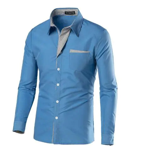 Male Fashion Shirts Full Sleeve Stripe Shirt Men Slim Fit Design Formal Dress Shirts 14 Colors Size M-4XL - sumet.shop