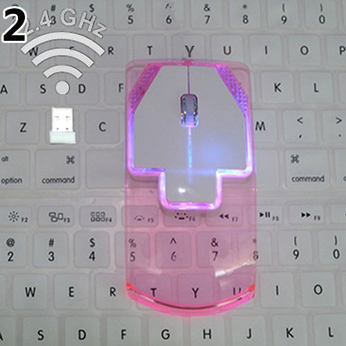 Creative Ultra-thin Transparent 2.4GHz Wireless Optical Luminous Mouse for PC Laptop - sumet.shop