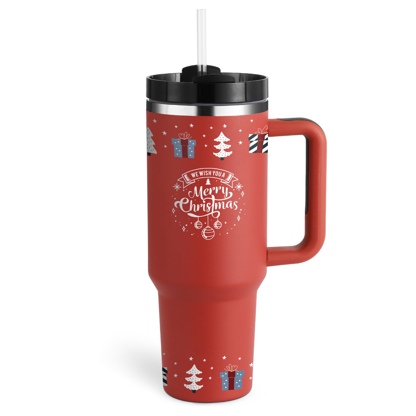 Vacuum Coffee Cup 40 Oz Tumbler With Handle Straw Insulated, Stainless Steel Spill Proof Vacuum Coffee Cup Tumbler With Lid Tapered Mug Gifts For Valentine Lover Suitable For Car Gym Office Travel