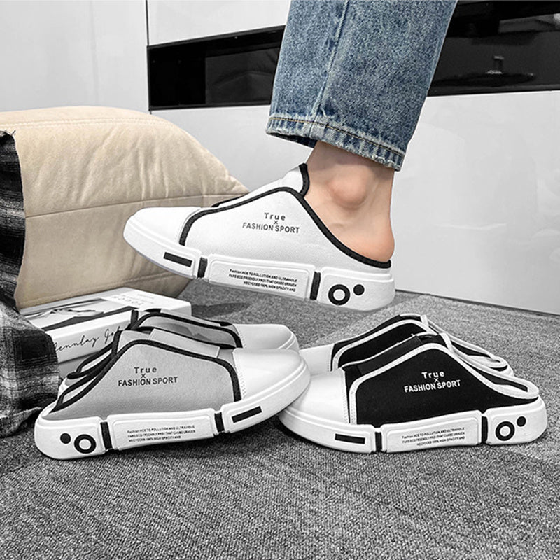 Outdoor Flats Slippers Breathable Lightweight Half Closed Toe Shoes Men - sumet.shop