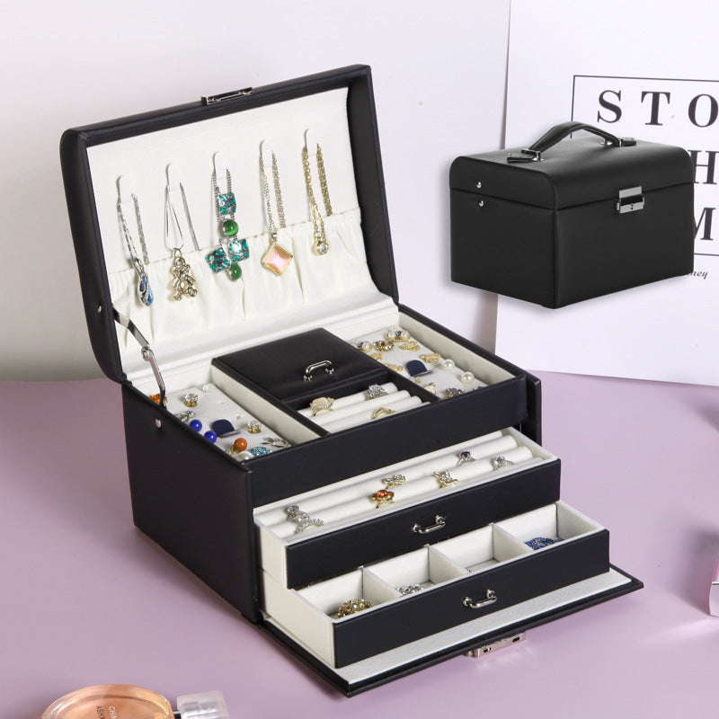 European-style Simple Three-layer Large-capacity Jewelry Storage Box