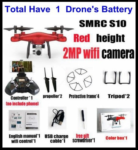 Drone Helicopter UAV Sales Promotion WiFi 2MP Camera With S10 SMRC FPV Quadcopter Drone Helicopter UAV Micro Remote Control Toy RACER KIT Aircraft