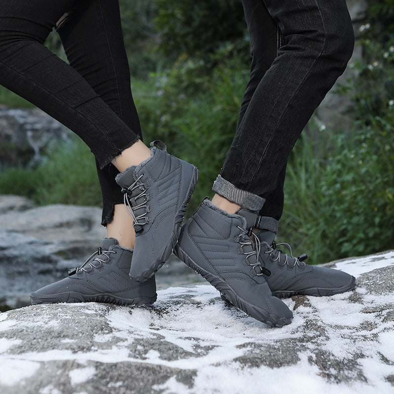 Boots Wear-resistant Outdoor Sports Cotton Shoes For Men And Women Winter Warm Slip-on Boots Wear-resistant Anti-ski Thickened Shoes Couple