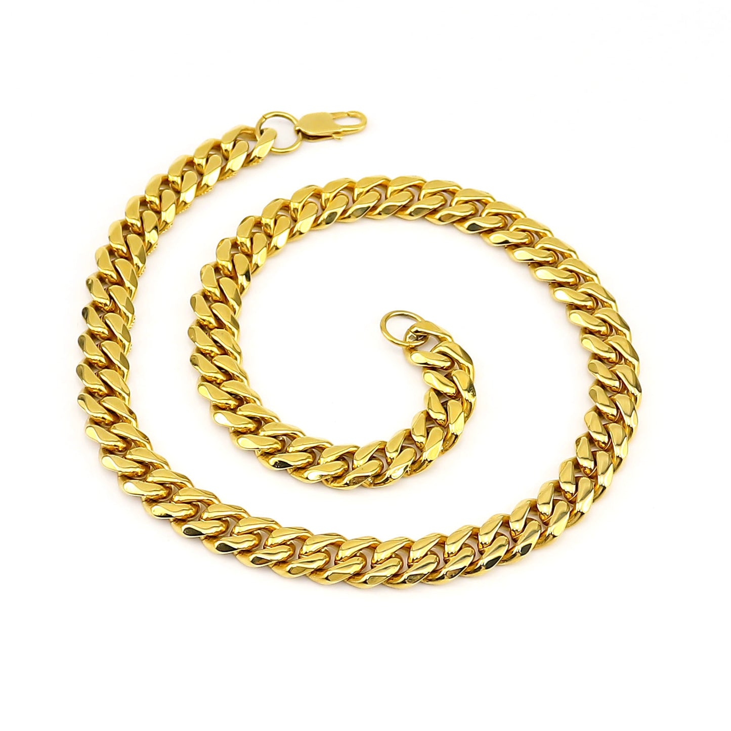 Cuban Necklace Stainless Steel Six-sided Grinding Chain Cuban Necklace Electroplating