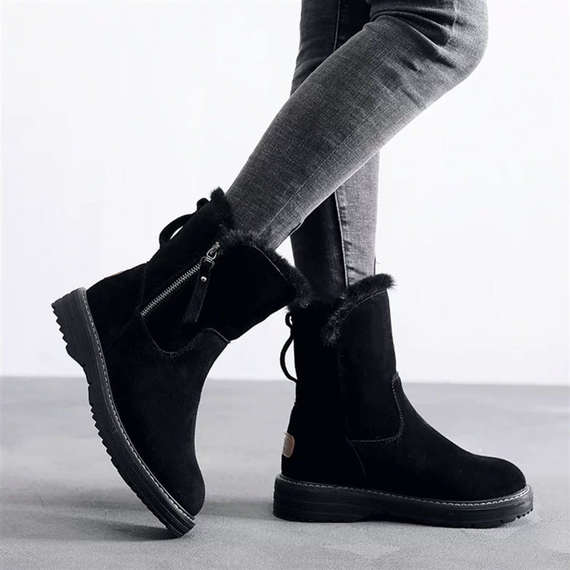 Snow Boots Plus Velvet Padded Short Boots And Large Cotton Shoes