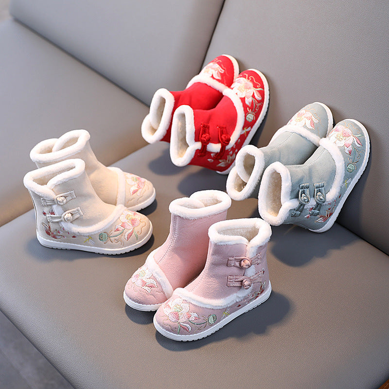 Snow Boots Girls Embroidered Old Beijing Snow Boots