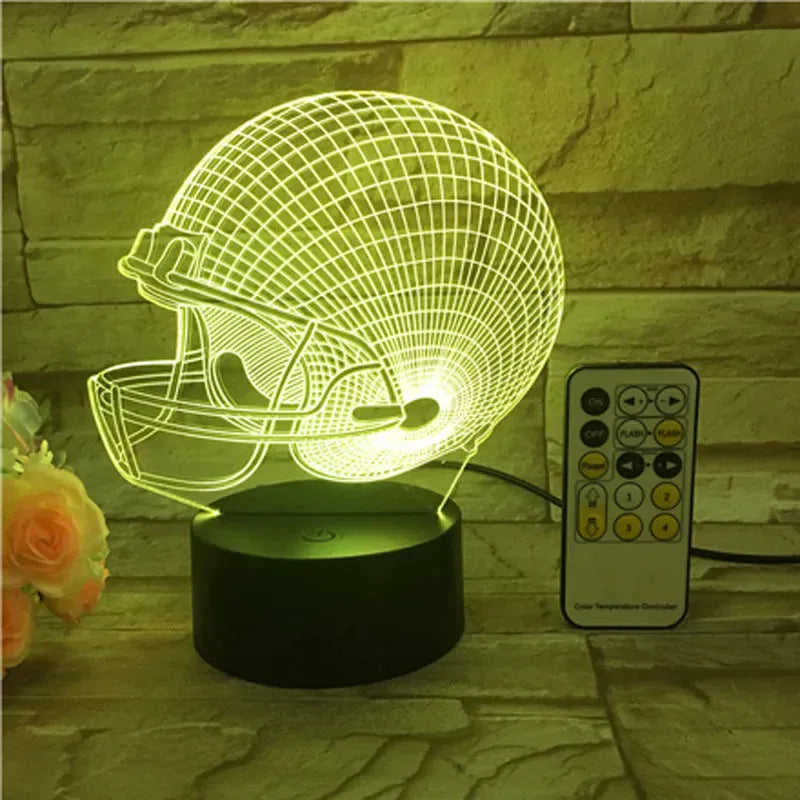 3D Lamp Rugby Hat 3D Lamp, Night light lamp, sumet.shop