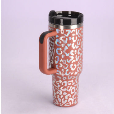 Vacuum Coffee Cup 40 Oz Tumbler With Handle Straw Insulated, Stainless Steel Spill Proof Vacuum Coffee Cup Tumbler With Lid Tapered Mug Gifts For Valentine Lover Suitable For Car Gym Office Travel