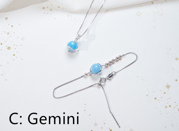 Necklace Asteroid Twelve Constellation Guardian Stone Necklace