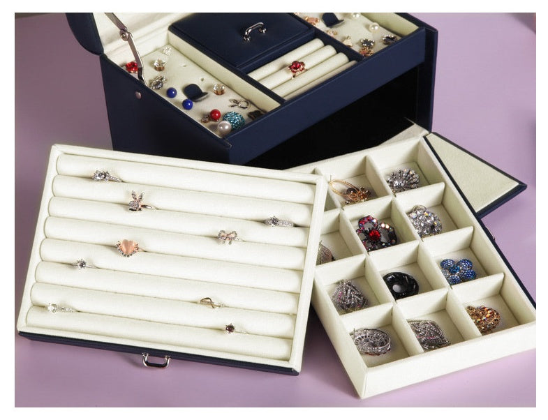 European-style Simple Three-layer Large-capacity Jewelry Storage Box