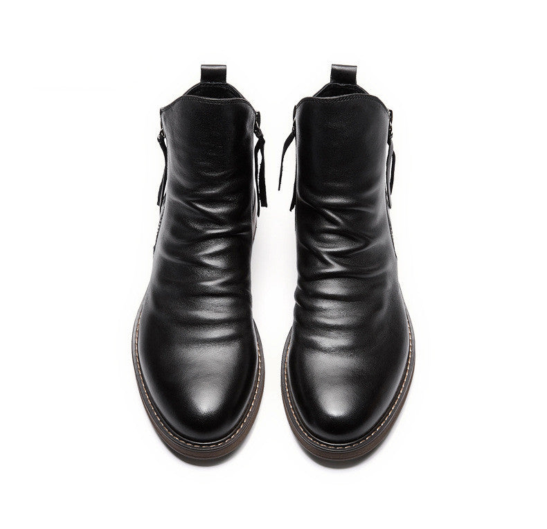High-Top Men's Leather Boots Men's Four Seasons Casual High-Top Men's Leather Boots