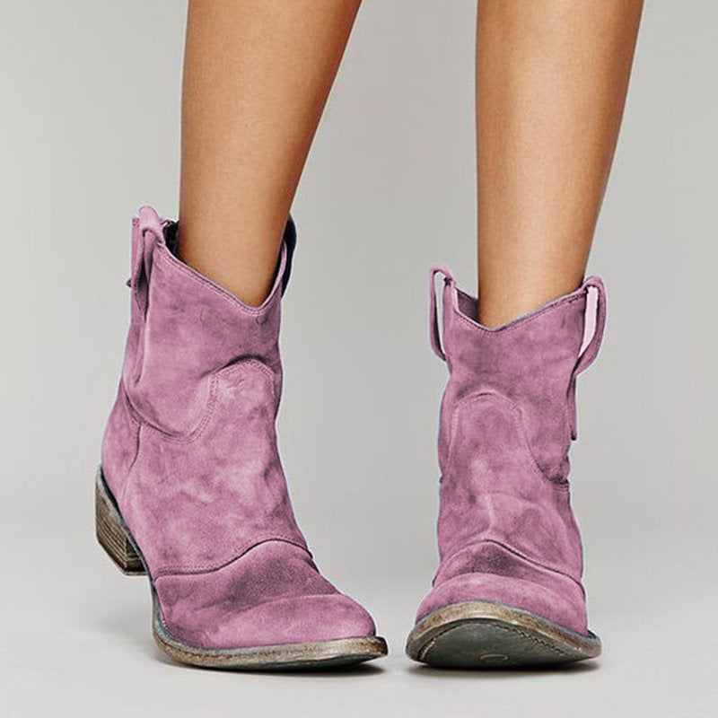 Plus Size Low Women's Boots New Autumn And Winter Comfortable Low Heel 40-43 Plus Size Low Tube Women's Boots Tide