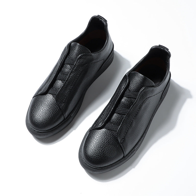Soft Bottom Leather Shoes Soft Surface Short Casual New Men's Leather Shoes