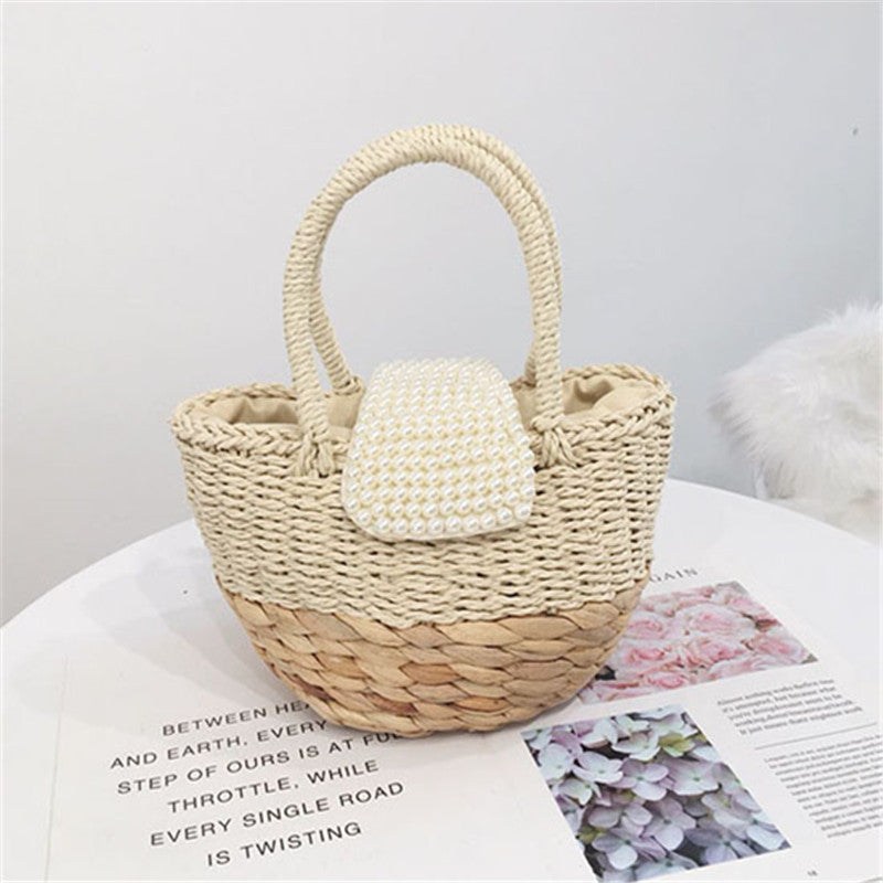 hand-woven bag Pearl beaded hand-woven bag