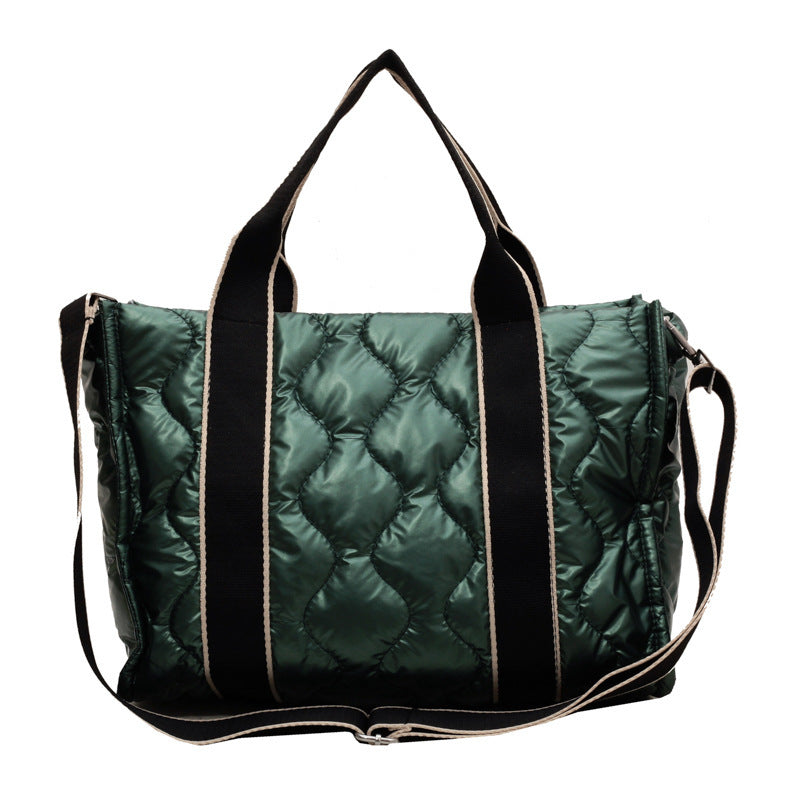 Handbags For Women Rhombus Sewing Tote Bag Winter Designer Luxury Down Shoulder Bag High Capacity Commuting Personalized Handbags For Women