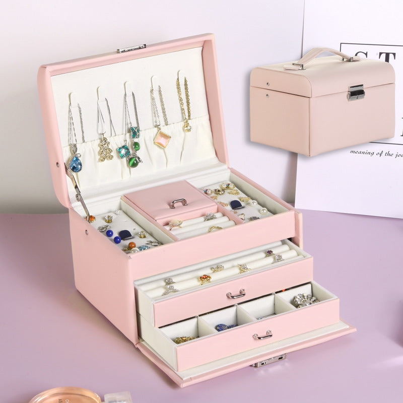 European-style Simple Three-layer Large-capacity Jewelry Storage Box