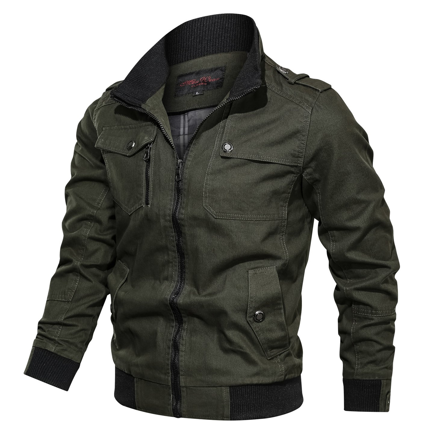 collar jacket Solid color jacket stand collar jacket men
