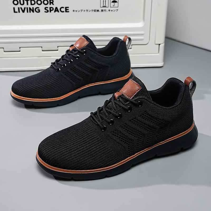 Sports Shoes For Men Fashion Lace-up Mesh Sneakers Casual Flying Woven Walking Sports Shoes For Men