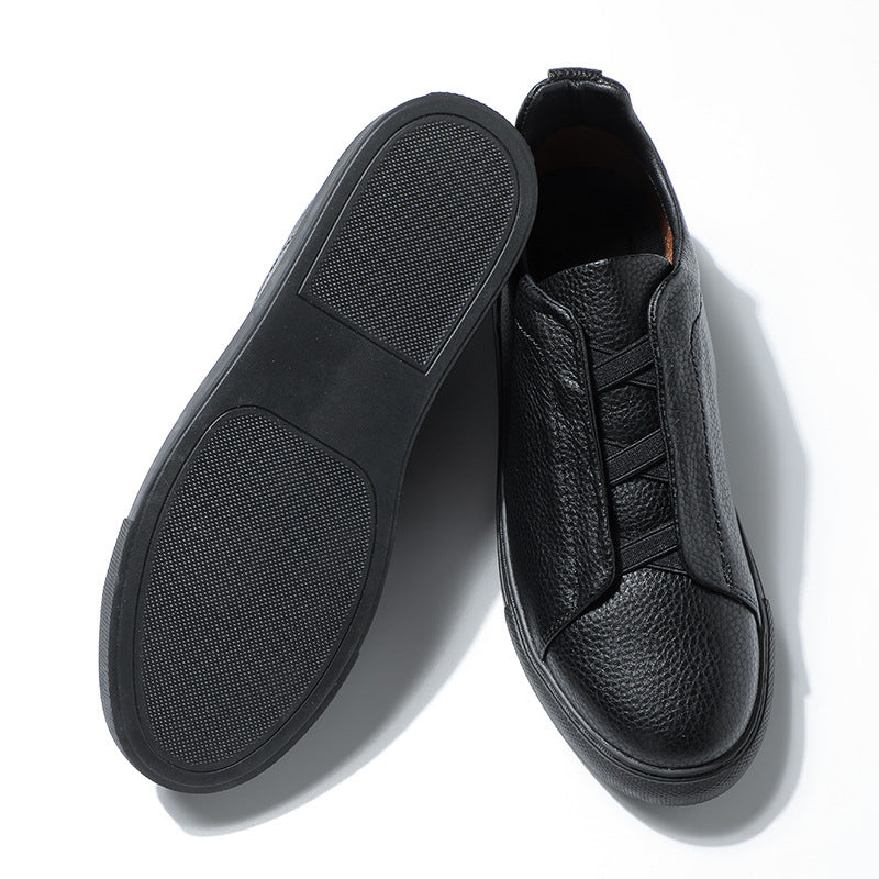 Soft Bottom Leather Shoes Soft Surface Short Casual New Men's Leather Shoes