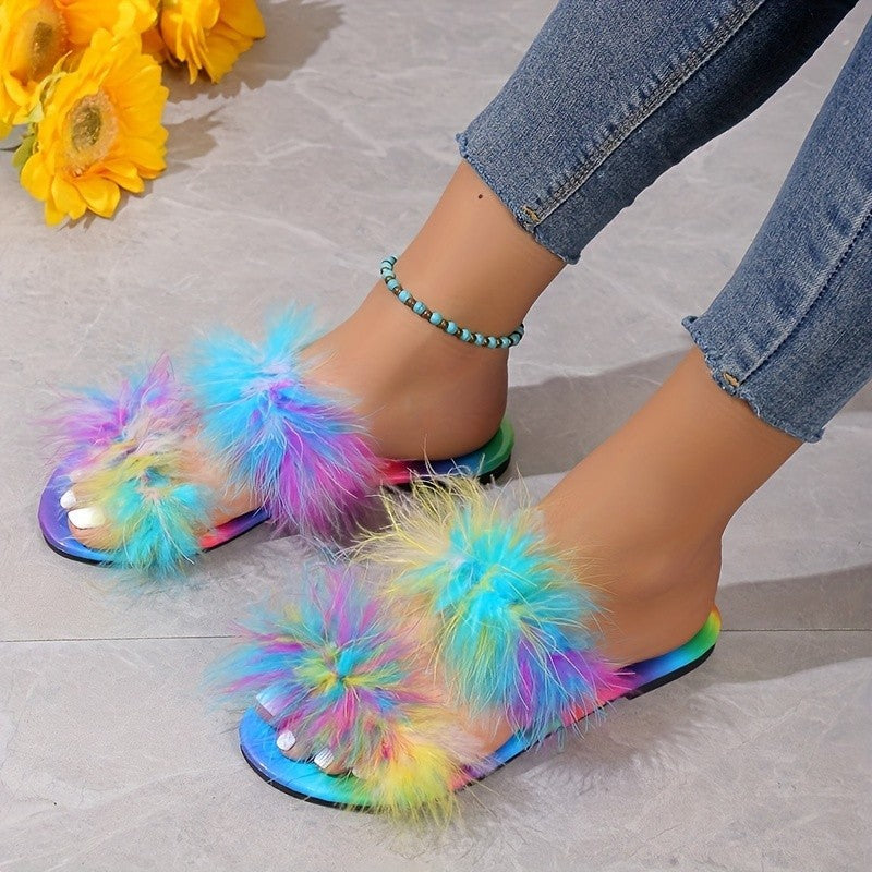 Flat Slippers For Women Plus Size Plush Flat Slippers For Women