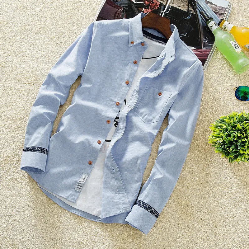 Men's shirt men's slim casual summer all-match Shirt Youth clothing Men's S inch color
