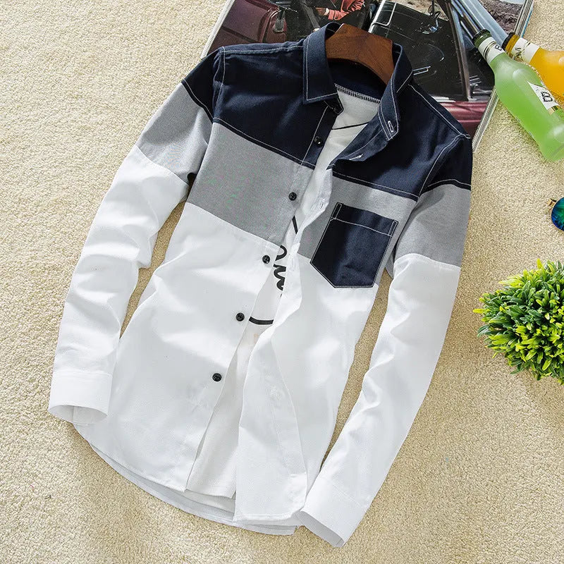 Men's shirt men's slim casual summer all-match Shirt Youth clothing Men's S inch color