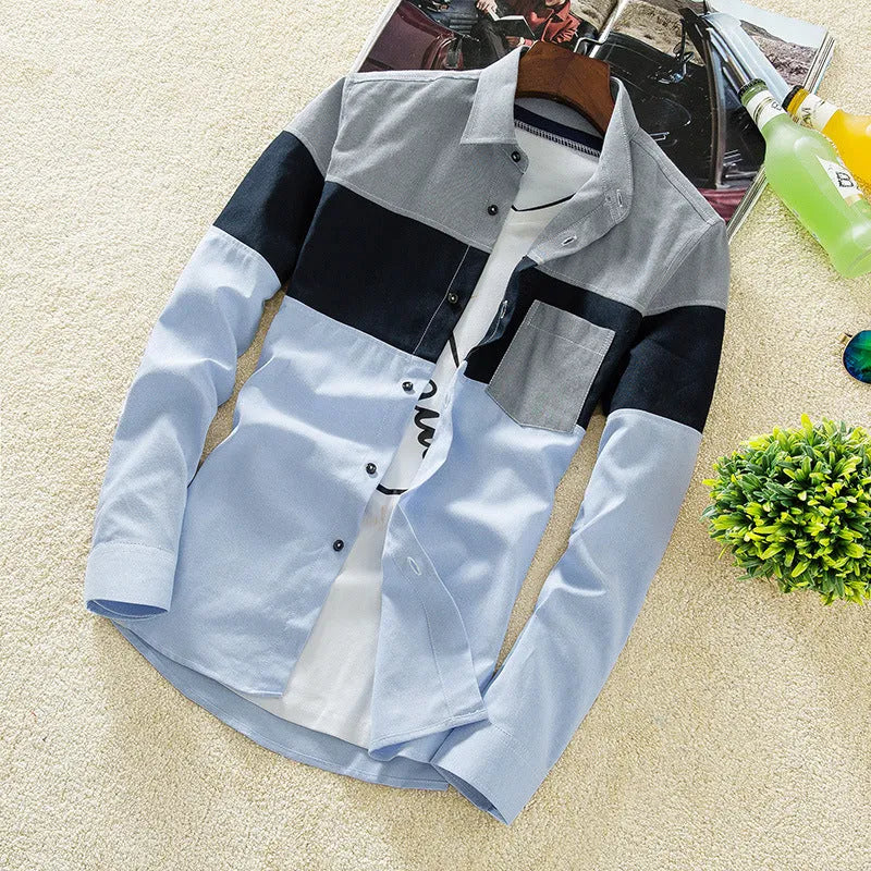 Men's shirt men's slim casual summer all-match Shirt Youth clothing Men's S inch color