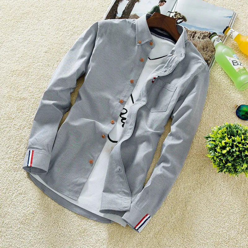 Men's shirt men's slim casual summer all-match Shirt Youth clothing Men's S inch color