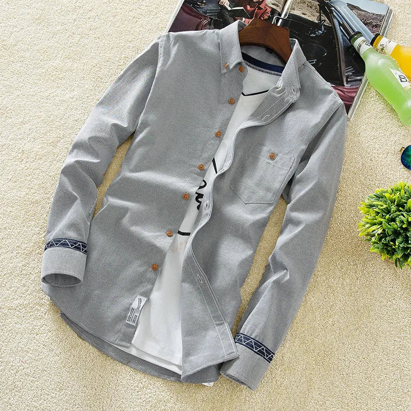 Men's shirt men's slim casual summer all-match Shirt Youth clothing Men's S inch color