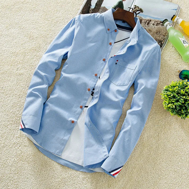 Men's shirt men's slim casual summer all-match Shirt Youth clothing Men's S inch color