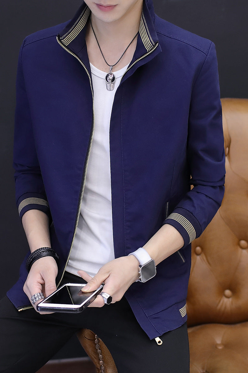 Men's Jacket Casual Slim Youth Jacket Washed Cotton Korean Jacket