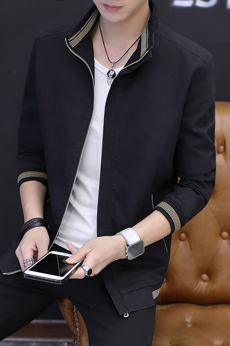 Men's Jacket Casual Slim Youth Jacket Washed Cotton Korean Jacket