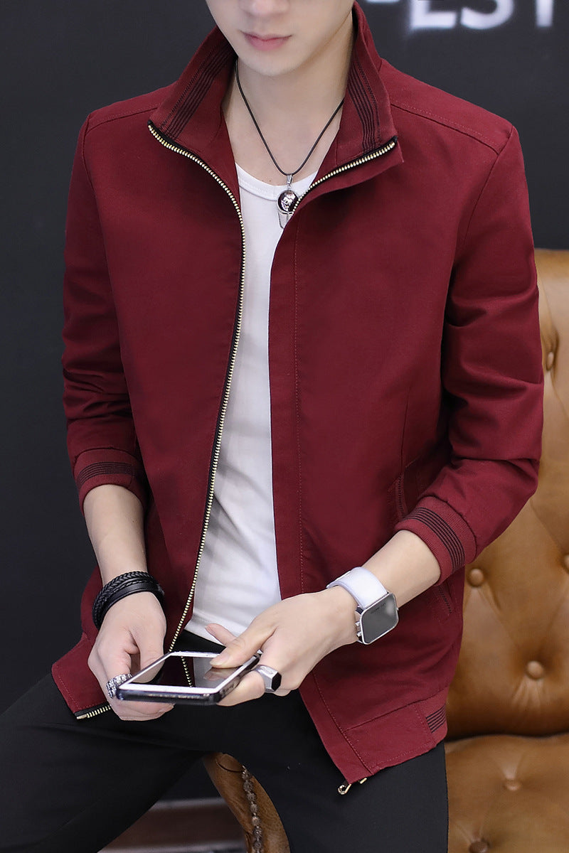 Men's Jacket Casual Slim Youth Jacket Washed Cotton Korean Jacket