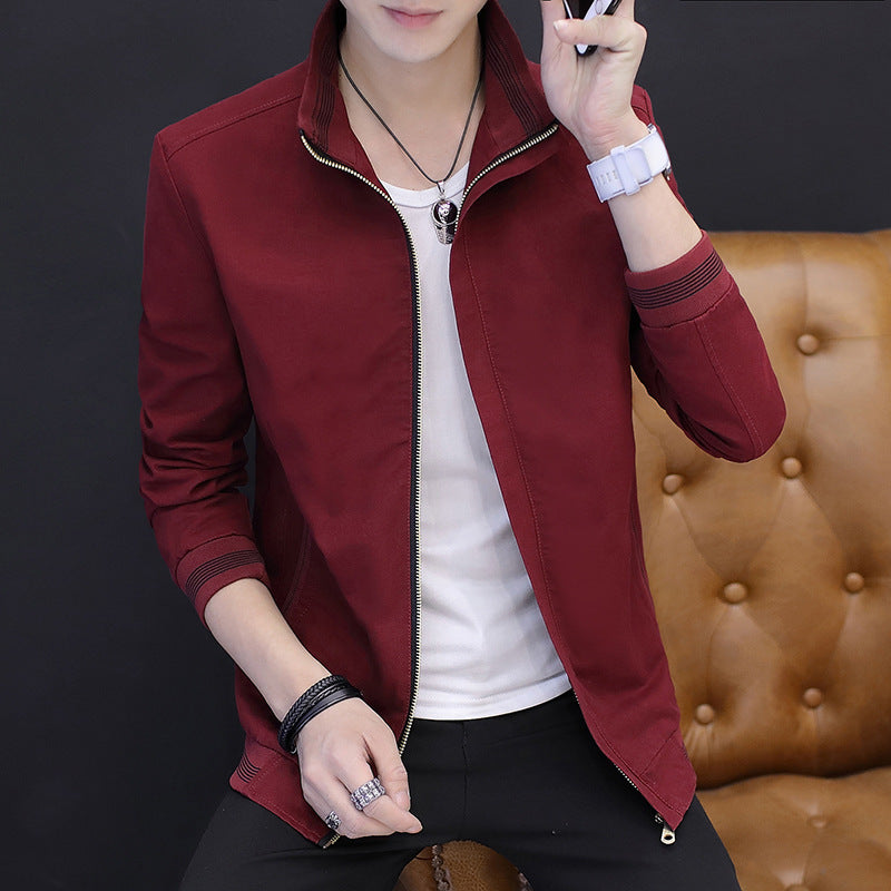 Men's Jacket Casual Slim Youth Jacket Washed Cotton Korean Jacket
