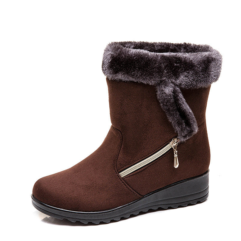 velvet cotton Boots shoes Flat bottom plus velvet cotton shoes