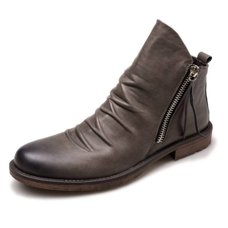 High-Top Men's Leather Boots Men's Four Seasons Casual High-Top Men's Leather Boots