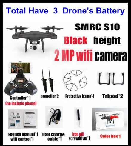 Drone Helicopter UAV Sales Promotion WiFi 2MP Camera With S10 SMRC FPV Quadcopter Drone Helicopter UAV Micro Remote Control Toy RACER KIT Aircraft