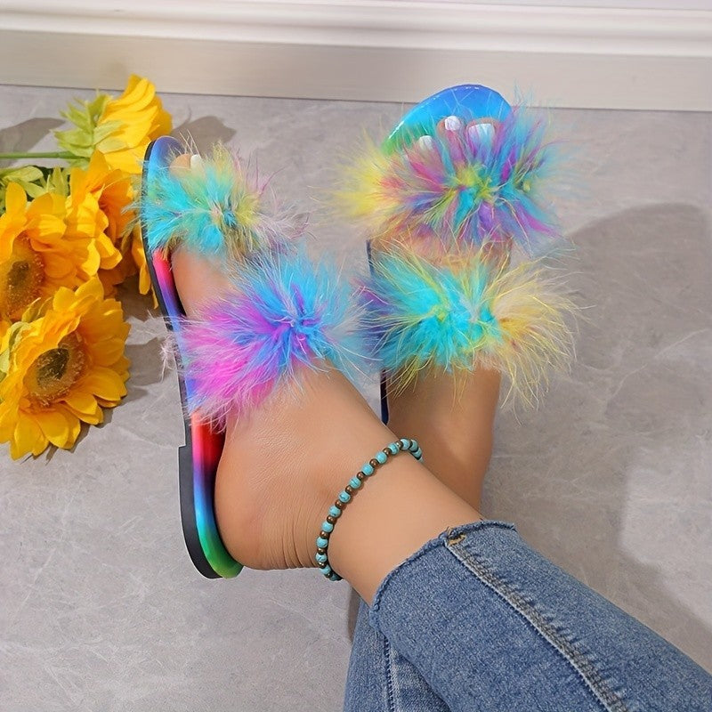 Flat Slippers For Women Plus Size Plush Flat Slippers For Women