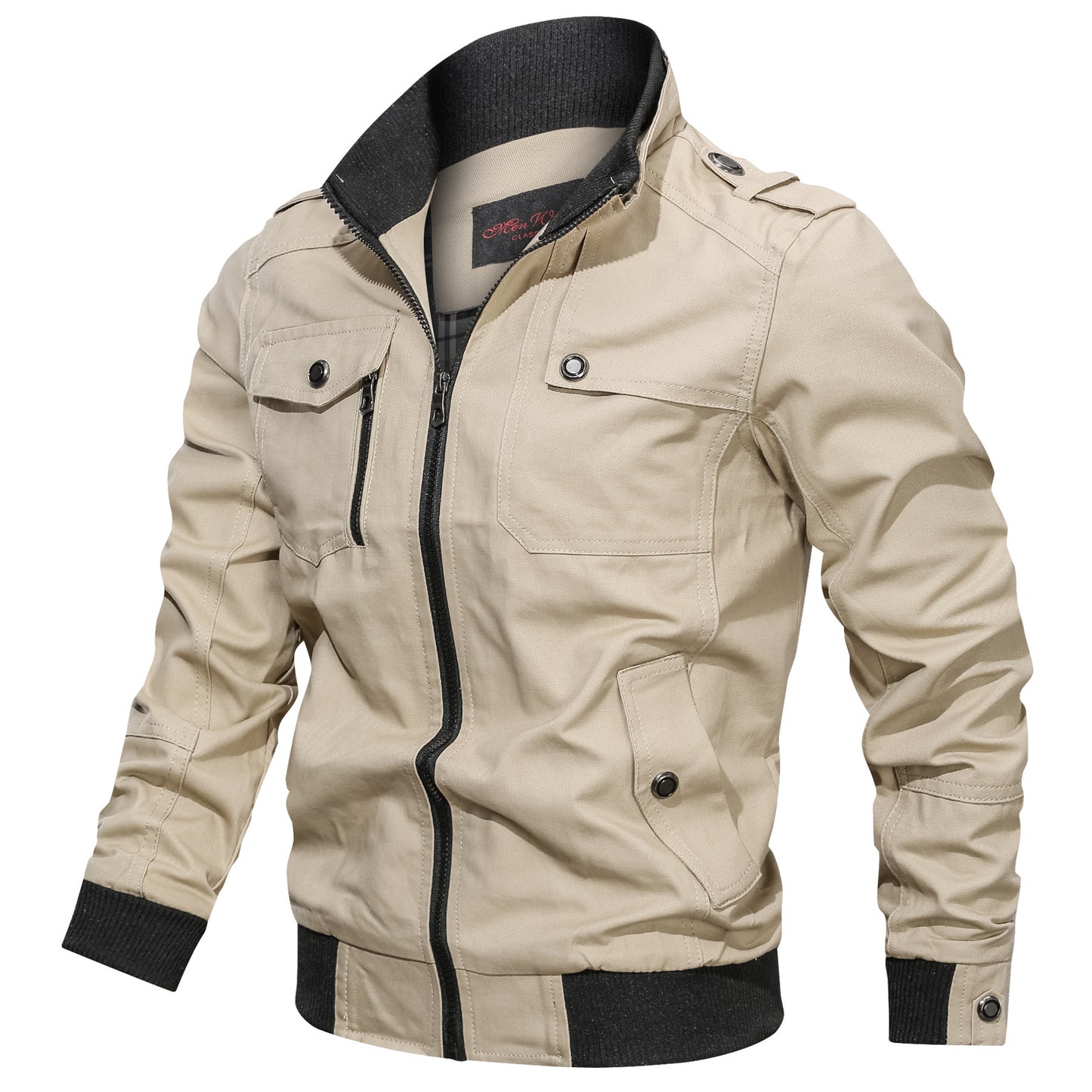 collar jacket Solid color jacket stand collar jacket men