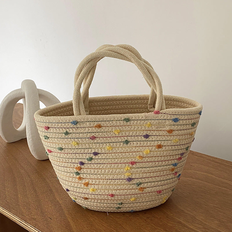 Handbag Women's Colorful Woven Straw Handbag