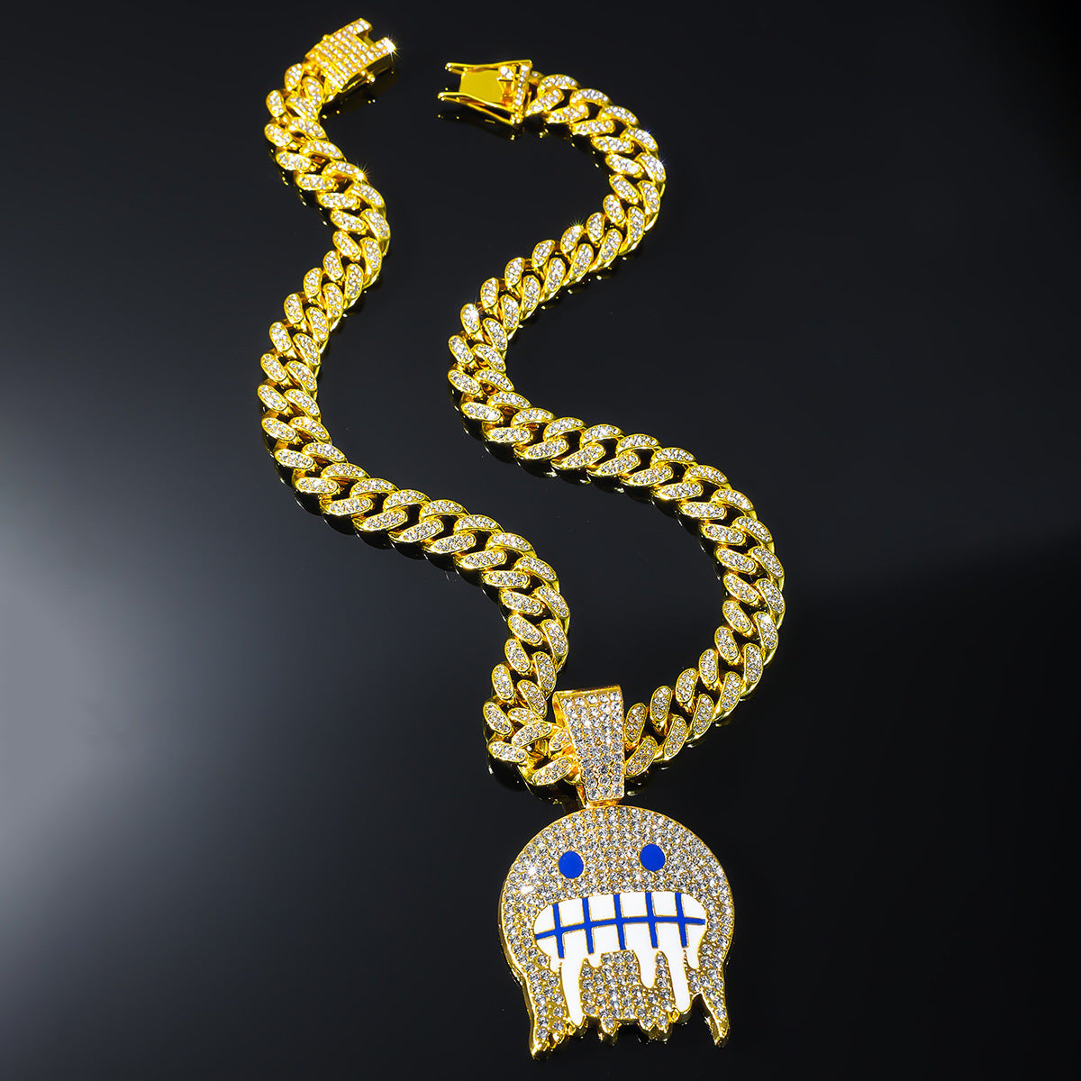 Ice Face Pendant Cuban Link Chain Full Diamond