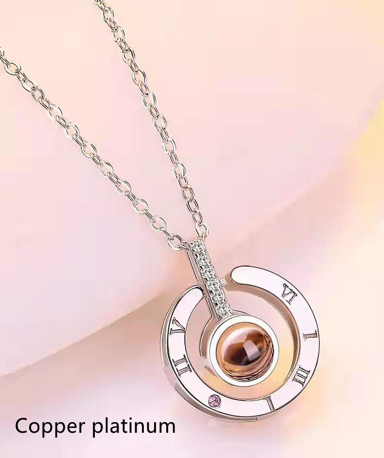 Necklace Projection Birthday Gift 100 Languages I Love You Memory