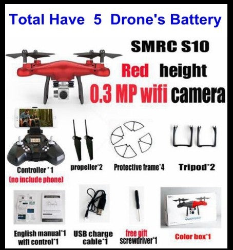 Drone Helicopter UAV Sales Promotion WiFi 2MP Camera With S10 SMRC FPV Quadcopter Drone Helicopter UAV Micro Remote Control Toy RACER KIT Aircraft
